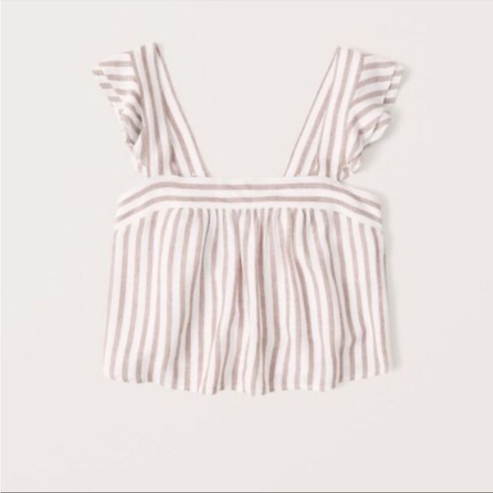 Abercrombie ruffled sleeve tank top